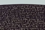 AN12 - Large open bowl, black with incised text in white, Rupert Spira