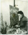 Leonora Carrington at her Easel, 1956